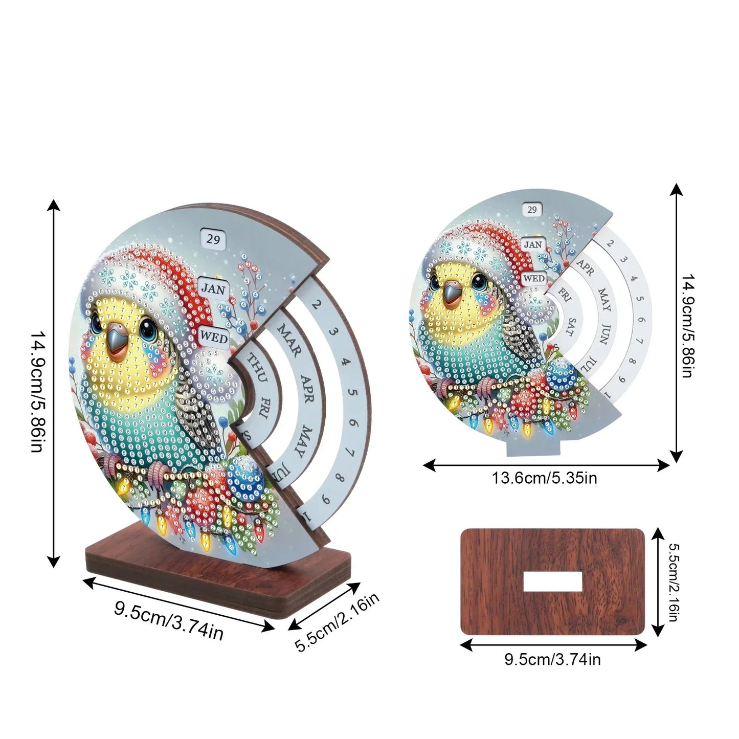 Bird with Christmas Hat | Calendar | Diamond Painting